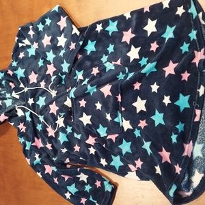 Girls drawstring fleece hoodie dress